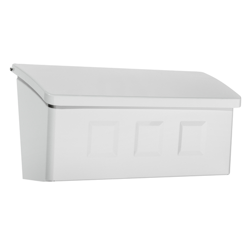 Architectural Mailboxes 2689W-10 Mailbox Wayland Contemporary Galvanized Steel Wall Mount White Powder Coated