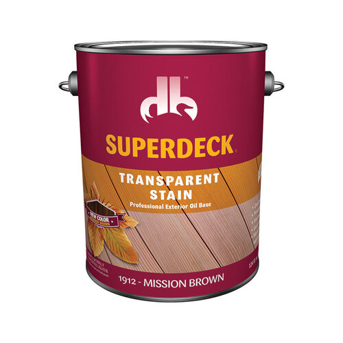 Superdeck DB0019124-16 Wood Stain Transparent Satin Mission Brown Oil-Based 1 gal Mission Brown