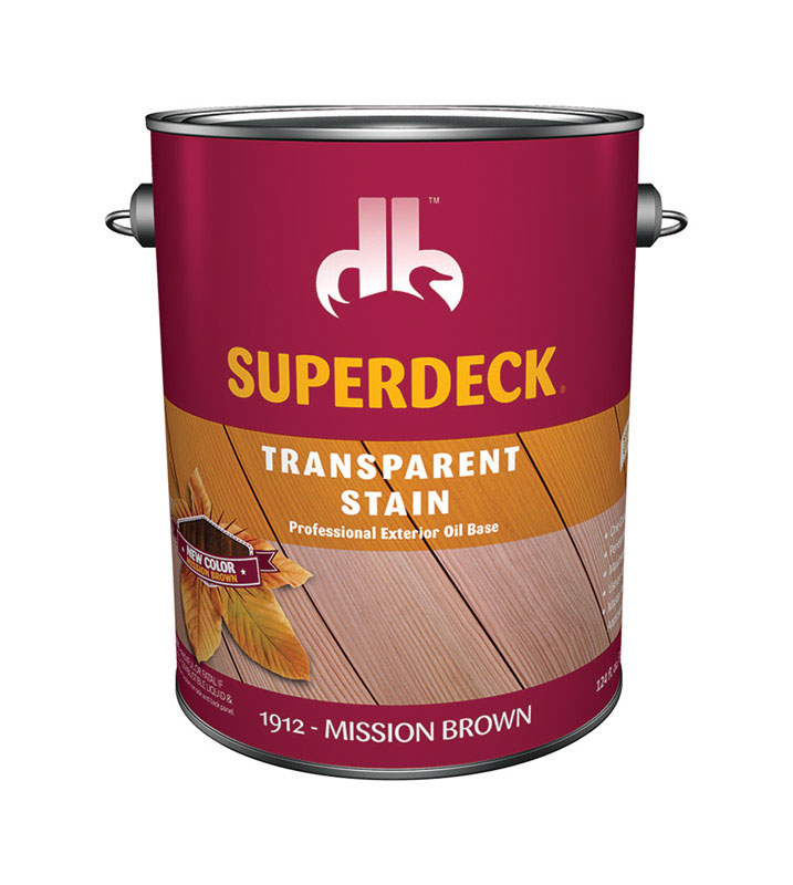 Superdeck DB0019124-16 Wood Stain Transparent Satin Mission Brown Oil-Based 1 gal Mission Brown