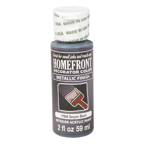 Homefront 17606 Hobby Paint Metallic Sequin Black 2 oz Sequin Black