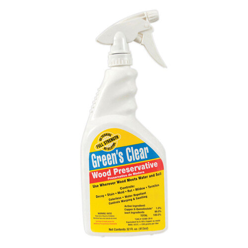 Wood Preservative Clear Flat Clear Water-Based 1 qt Clear