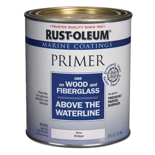 Rust-Oleum 1270487 Primer Marine Coatings Wood & Fiberglass White 1 qt White