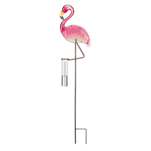 Regal Art & Gift 12636 Rain Gauge Garden Stake Flamingo Stake 2.25" W X 9.25" L Multi-color