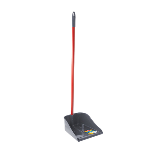 Dust Pan Plastic Upright-Wide Mouth Gray