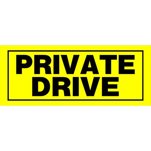 Sign English Yellow Private 6" H X 15" W