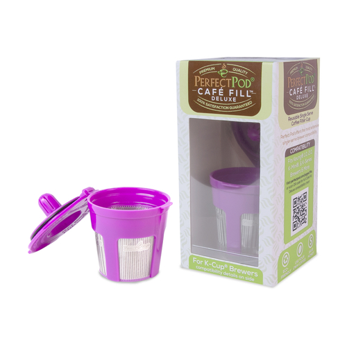 Perfect Pod K02262 Reusable Coffee Filter Cafe-Fill Deluxe 1 cups Purple K Cup Purple