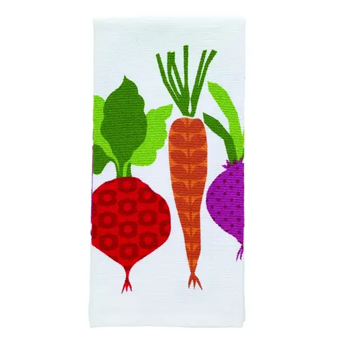 Kitchen Towel Multicolored Cotton Veggies Multicolored - pack of 6