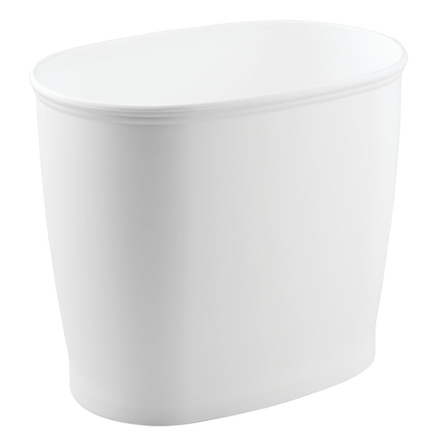 Wastebasket Kent 2 gal White Plastic Oval White