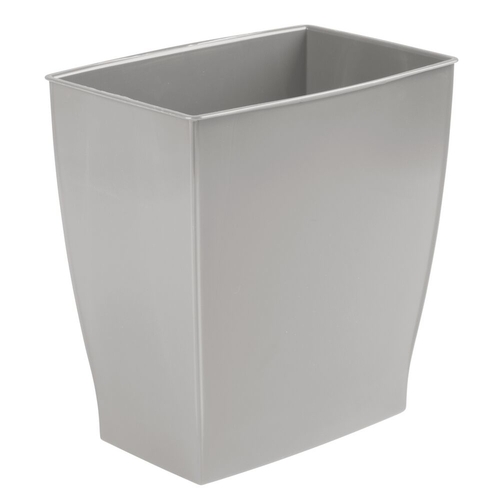 iDesign 64783 Wastebasket Mono Gray Plastic Rectangular Gray