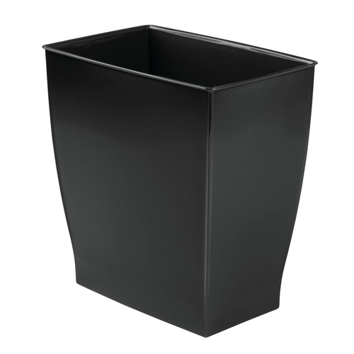 Wastebasket Mono 13 gal Black Plastic Rectangular Black