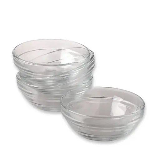 Prep Bowl Set Clear Glass 4 oz Clear