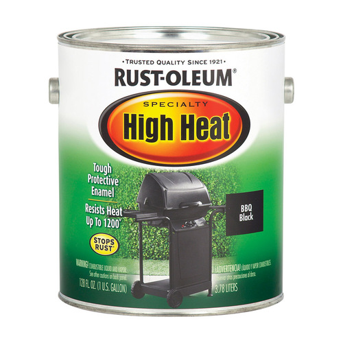 RustOleum 237543 High Heat Low VOC Paint Specialty Satin BBQ Black Oil