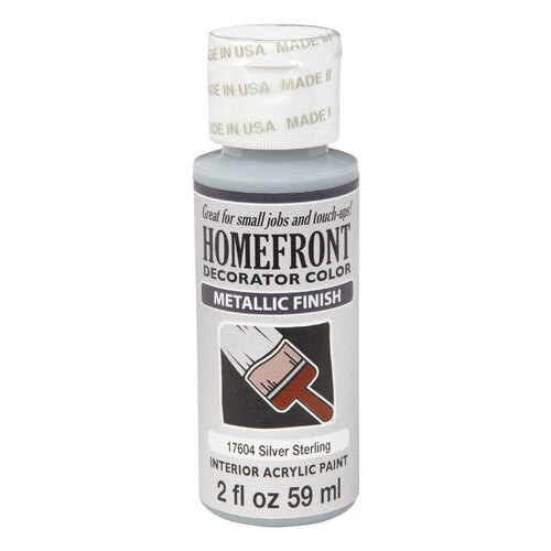 Homefront 17604 Hobby Paint Metallic Silver Sterling 2 oz Silver Sterling