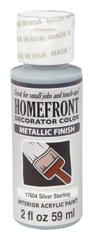 Homefront 17604 Hobby Paint Metallic Silver Sterling 2 oz Silver Sterling