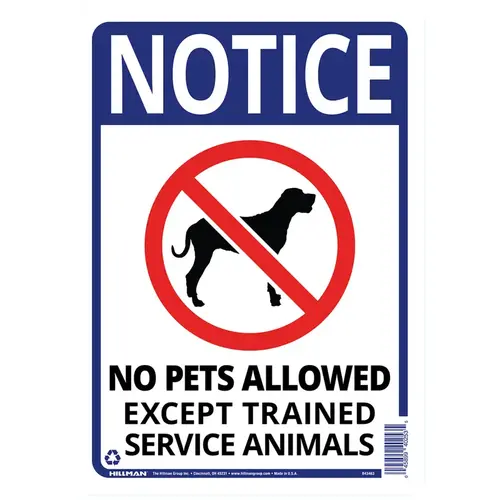 Sign English White Notice 14" H X 10" W