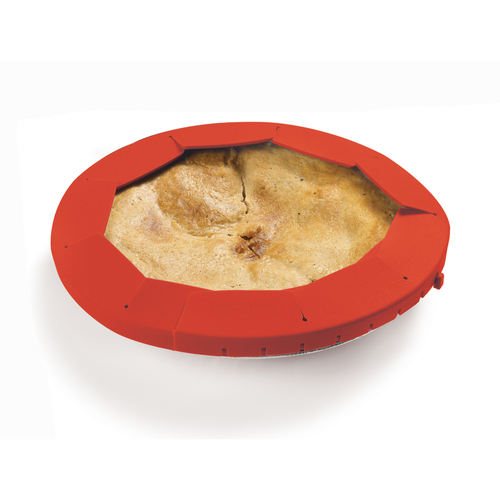 Starfrit 080332009CLIP Pie Crust Shield Gourmet Red Silicone Red