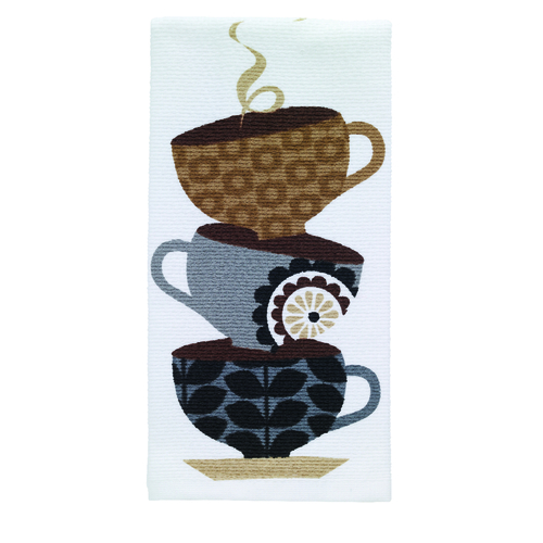 T-fal 12459-XCP6 Kitchen Towel Multicolored Cotton Coffee Cups Multicolored - pack of 6