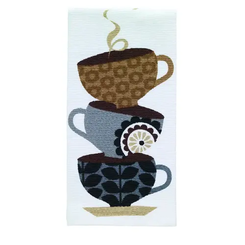 Kitchen Towel Multicolored Cotton Coffee Cups Multicolored - pack of 6