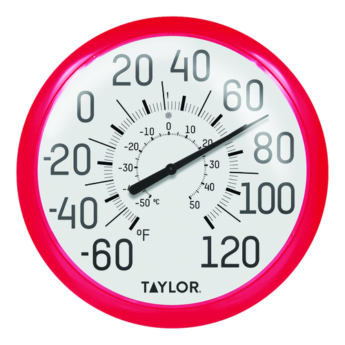 Dial Thermometer Plastic Red 13.25" Red