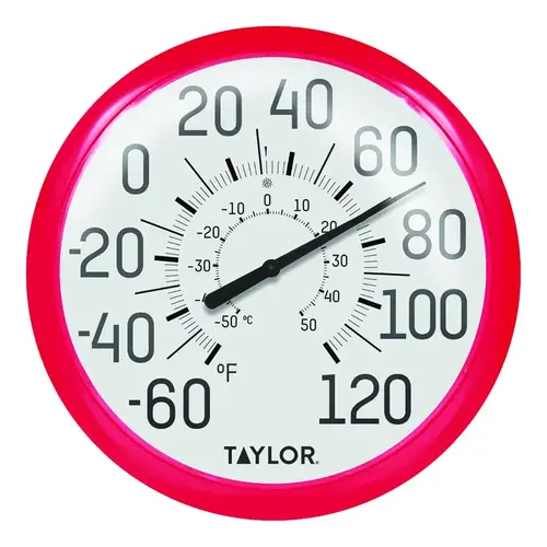 TAYLOR 6700RD Dial Thermometer Plastic Red 13.25" Red