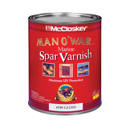 McCloskey 080.0006539.005 Man O'War 080.000.005 Marine Spar Varnish, Gloss, Clear, 1 qt