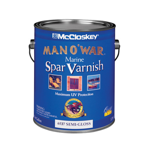 Man O'War 080.000.007 Marine Spar Varnish, Semi-Gloss, 1 gal Clear