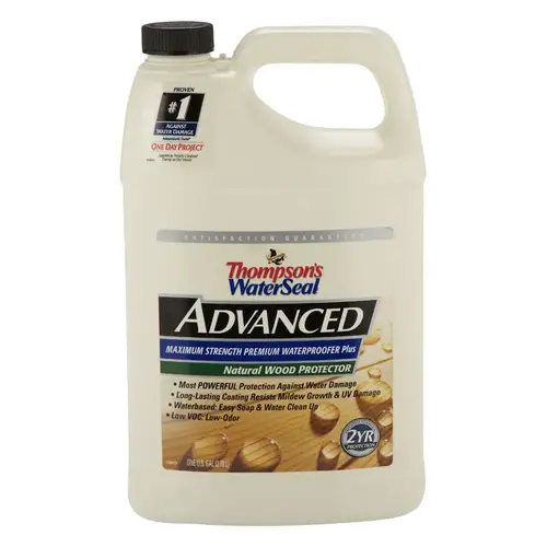 Waterproofer Wood Protector Thompson's Waterseal Advanced Natural Water-Based 1 gal Natural - pack of 2