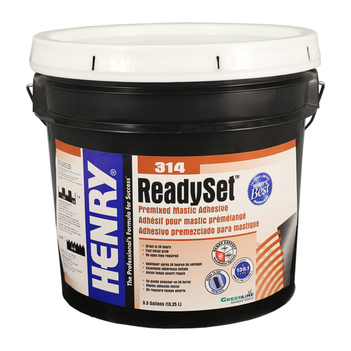 HENRY 1362177 Premixed Mastic Adhesive 314 Ready Set High Strength Paste 3.5 gal Off White