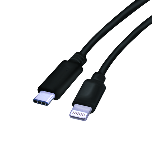 Charge and Sync Cable Lightning to USB-C 6 ft. Black Black