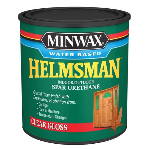 Minwax 630500444 Spar Urethane Helmsman Gloss Clear WaterBased 1 qt Clear