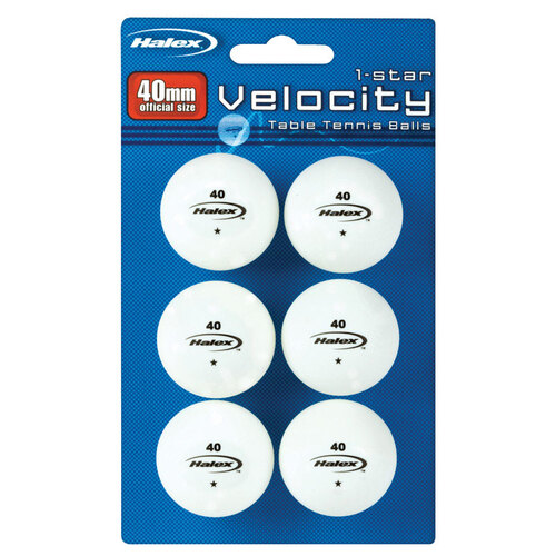Halex 40-59110 Table Tennis Balls Velocity Plastic White White