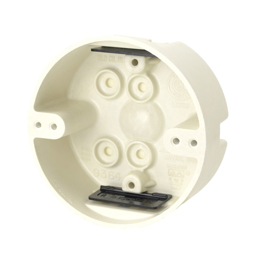 Allied Moulded 9364-K Outlet Box 15 cu in Round Fiberglass Off White Off White