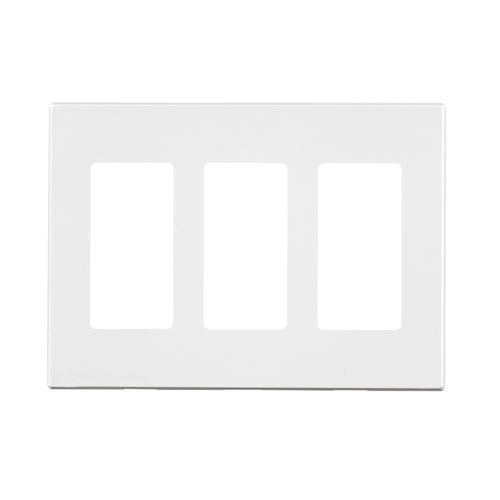 Leviton 803110SW Screwless Wall Plate Decora Plus White 3 gang