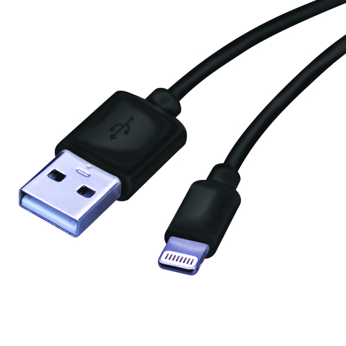 Charge and Sync Cable Lightning to USB 10 ft. Black Black