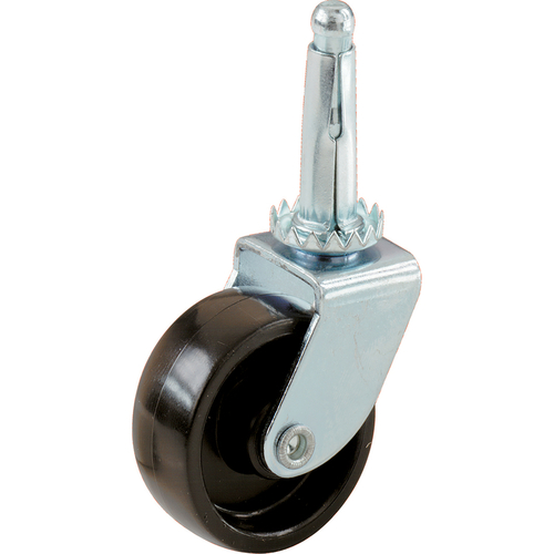 Swivel Caster, 1-1/4 in Dia Wheel, Plastic Wheel, Black, 40 lb - pack of 4