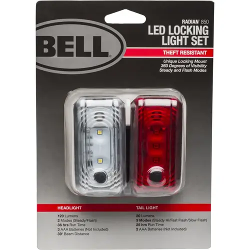 Bell Sports 7133311 Locking Light Set Radian 850 Plastic Red/White Red/White