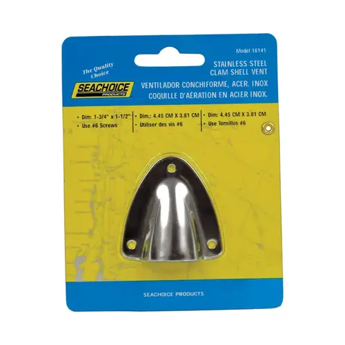 Seachoice 16141 Ventilator Polished Stainless Steel 1-21/32" L X 1-3/4" W Polished