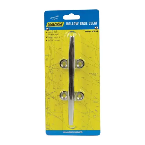 Seachoice 30251 Hollow Base Cleat Stainless Steel 6" L Gray