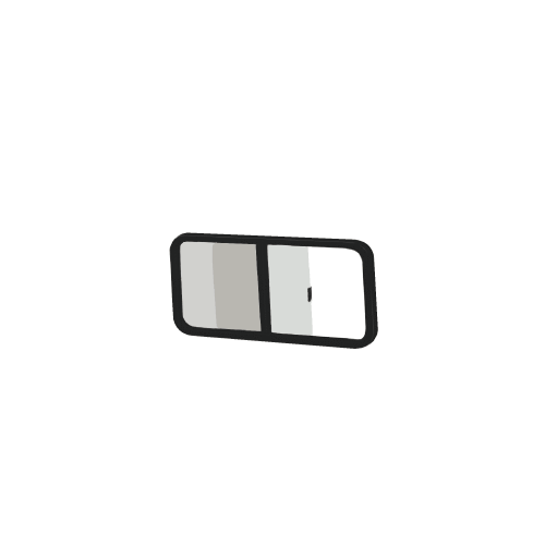 Universal Non-Contoured Horizontal Sliding Window 41-1/4" x 16-3/4" with 2-1/4" Non-Reversible Trim Ring