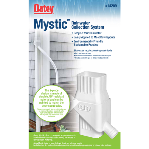 Oatey 14209 Rain Collection System Mystic 8" H X 4" W X 6" L White Plastic White