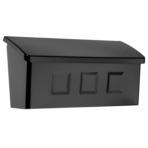 Architectural Mailboxes 2689B-10 Mailbox Wayland Contemporary Galvanized Steel Wall Mount Black Powder Coated