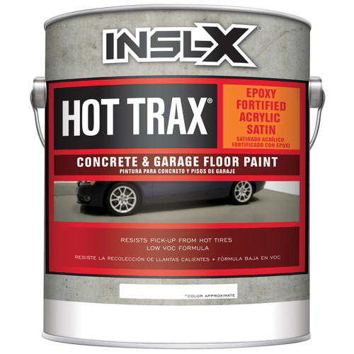 Concrete & Garage Floor Paint Hot Trax Satin Light Gray Water-Based Acrylic 1 gal Light Gray