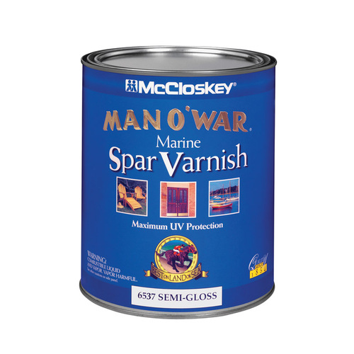 McCloskey 080.0006537.005 Man O' War 080.000.005 Marine Spar Varnish, Semi-Gloss, Clear, Liquid, 1 qt