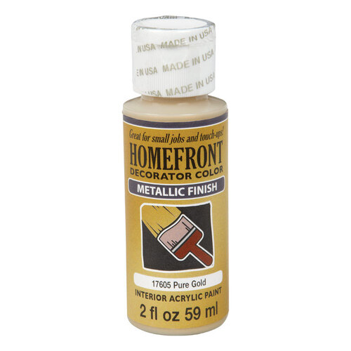 Homefront 17605 Hobby Paint Metallic Pure Gold 2 oz Pure Gold