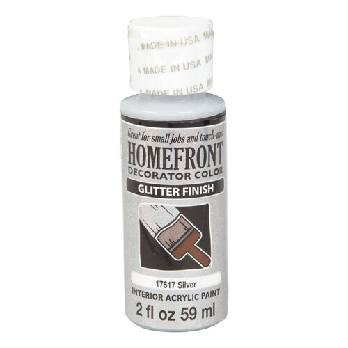 Homefront 17617 Hobby Paint Glitter Silver 2 oz Silver