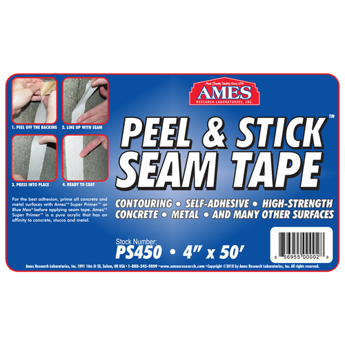 Ames PS450 Waterproofing and Seam Tape Peel & Stick Gray Rubber Gray