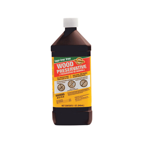 Wood Preservative Flat Brown Oil-Based 1 qt Brown - pack of 12