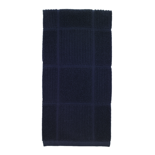 Kitchen Towel Charcoal Cotton Checked Parquet Charcoal