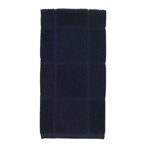 Kitchen Towel Charcoal Cotton Checked Parquet Charcoal - pack of 6