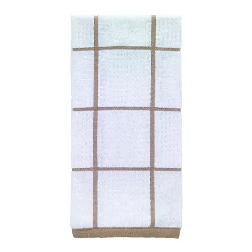 Kitchen Towel Sand Cotton Checked Parquet Sand - pack of 6